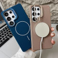 HODON Silicone Magnetic Lens Holder Case for Samsung Galaxy S25 Ultra S24 Ultra Cases for Magsafe Charging Soft Back Phone Cover. 