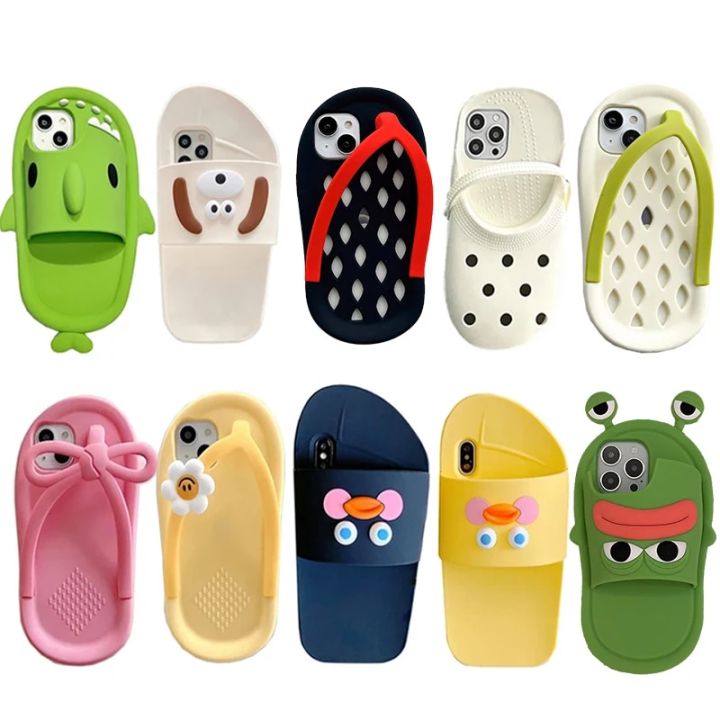 Cartoon%20Simulation%20Slippers%20Shoes%20Soft%20Silicone%20Phone%20Case%20For%20iphone%2014%2013%2012%20Mini%2011%20Pro%20XS%20MAX%206%207%208%20Plus%20XR%20SE%203D%20Cute%20Cover%20-%20Image%202