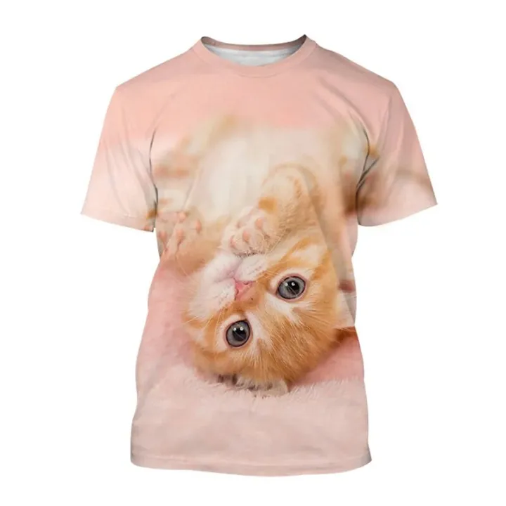2024%20Animal%20Graphic%20T-shirt%20For%20Men%20Clothing%203D%20Kawaii%20Cat%20Print%20T%20Shirt%20Casual%20Streetwear%20O%20Neck%20Short%20Sleeve%20Tops%204XL%20-%20Image%202