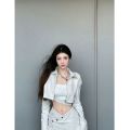 Stylish Temperament Long Sleeves Coat High Waist Slimming Half Body Short Skirt2023Spring New Korean Style Two-Piece Women's Clothing.