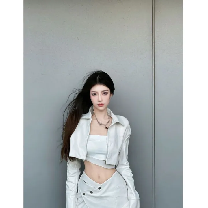 Stylish%20Temperament%20Long%20Sleeves%20Coat%20High%20Waist%20Slimming%20Half%20Body%20Short%20Skirt2023Spring%20New%20Korean%20Style%20Two-Piece%20Women's%20Clothing%20-%20Image%208