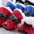 4pcs Winter Puppy Socks Waterproof Anti-slip Warm Dog Shoes Footwear Rain Snow Boots Pet Shoes. 