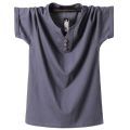 QYLVAWOY Loose Casual Men T Shirt 2022 Summer Oversize Mens T-shirt Cotton Men's Cool Top Solid Fashion V Neck Camisetas FCY495.