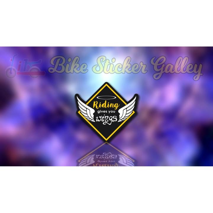 Bike Sticker - Riding Gives you wings ( Waterproof & Premium quality)/ Bike Sticker Gallery
