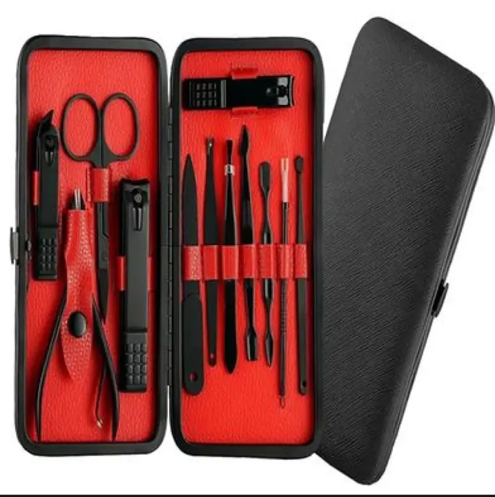 Manicure%20Set%20Pedicure%20Nail%20Clippers%2012%20Pieces%20Stainless%20Steel%20Professional-Black%20colour,002%20-%20Image%207