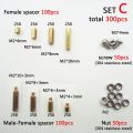 300X Brass M2 Hex Column Standoff Support Spacer Screw Nut Assortment Kit. 