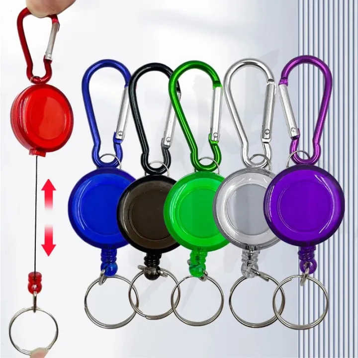 1/3pcs%20Retractable%20Steel%20Cord%20Pull%20Reel%20Keychain%20Wire%20Rope%20Clasp%20Key%20Ring%20Recoil%20ID%20Card%20Holder%20Chains%20Sporty%20Multifunction%20Tool%20-%20Image%202