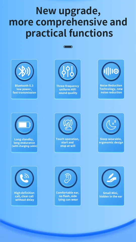 Lesson Invisible New Invisible High Sound Quality Wireless Bluetooth Headset Mini Ultra Sleep Noise Cancelling Work And On