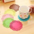 Round Non-Slip Heat Resistant Silicone Table Mat 6pcs (Multicolored). 