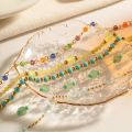 Uworld Stainless Steel Chain Handmade Anklets Bangle for Women Multicolor Mix Natural Stone Fashion Jewelry Wholesale.