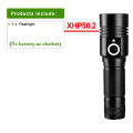 8000lumen Cree xhp50 LED flashlight 18650 mini rechargeable flashlight USB xhp50.2 torch light zoom waterproof and magnet design.