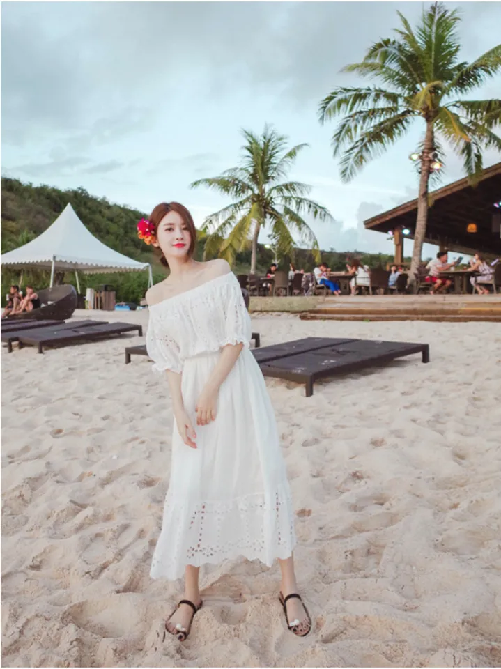 fancy beach dresses for women White High Waist A Line Maxi Esperanza Skirt XS main image 0