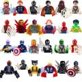 24 piece set of building blocks, Marvel superhero Iron Man Spider Man movable doll Avengers anime character building block hero KankongAgu.