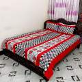 Double Size Cotton Bed Sheet with Matching 2 Pillow Covers - Multicolor.