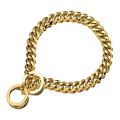【Toy life hall】Dog Collar Welded Gold Heavy Choke Cuban Chain For Large Dogs. 