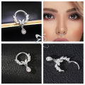 ZS 1PC 16G Stainless Steel Septum Ring Butterfly Snake Nose Ring Crystal Septum Piercing 8/10mm Cartilage Earring Helix Piercing.