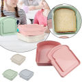 Sandwich Storage Box Silicone Lunch Box Food Storage Case Reusable Microwave Lunch Box Food Storage Container School Breakfast.