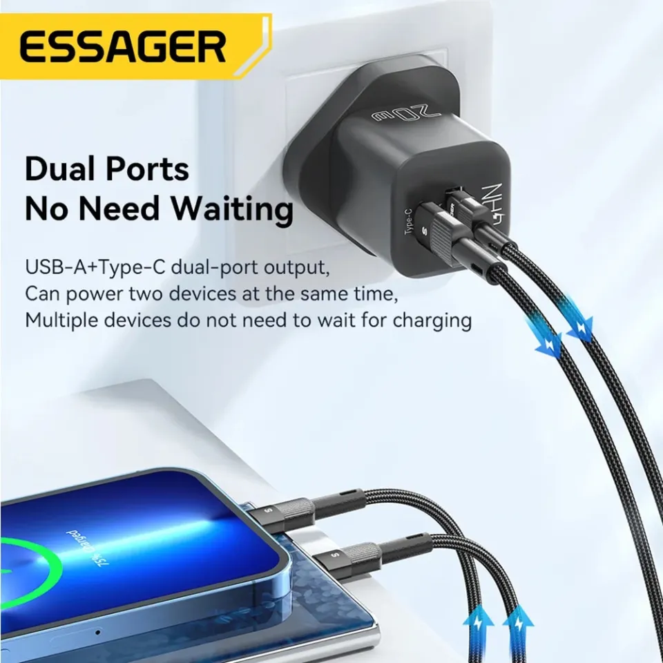 Essager PD 20W GaN USB Type C Charger Portable Fast Charging