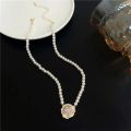 Elegant Fashion Rose Pearl Bead Necklace for Women Temperament Flower Versatile Clavicle Chain Necklace Women's Jewelry Gift.