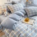 Cream Style Solid Pink Bedding Set Twin Full Queen King Size Bed Linen Girls Adults 180x220cm Bed Flat Sheet Pillowcase Kawaii. 