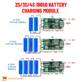 2S/3S/4S - 2A Step-Up Boost Charging Module Type-C Lithium Li-ion Battery Charging Power Protection Board 8.4V 12.6V 16.8V. 