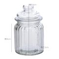 1 PC Transparent Glass Tea Caddy Miscellaneous Grain Sealed Cans Candy Small Object Storage Jar Kitchen Storage Container Home Decor.