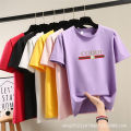 2024 Korean Style Short Sleeve T T-shirt Female Summer Students Casual Crew Neck Top Letters Women's Printed Wear Batch. 