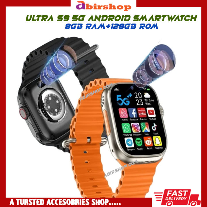 Ultra S9 5G Android Smartwatch 8GB Ram+128GB Rom With Dual Camera