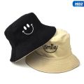 Idndeo Double-sided color matching smiley face fisherman hat sun protection basin hat Hat Smiling face Unisex Fashion Hip Hop Cap.