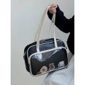 Shoulder ag ainful Square Fashion ote ag Women's Soft Leather Single Shoulder Crossbo ag College Student Classroom andbag.
