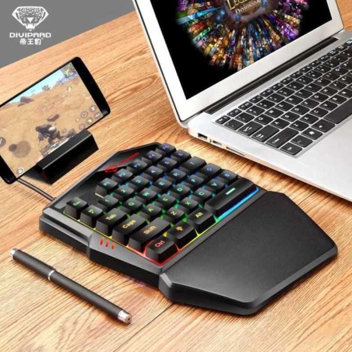 Paket Keyboard Gaming Single Hand RGB Divipard Keyboard Gaming
