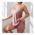 Ladies Thai tops and shorts Silk set for Plus Size Women's Sleepwear. 