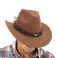 Western Cowboy Hat Cowboy Hat Felt Cowboy Hat Wide Brim Hat Outdoor Hat Cocked Top Hat. 