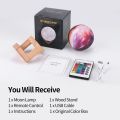 3D Print Galaxy Rechargeable Moon Lamp 16 Colors Change Light Touch Remote Bedroom Bookcase Night Lights Creative Dropshipping. 
