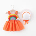 （NEW）(0-3 Years Old) Baby Girl Dress Summer Cotton Korean Version Rainbow Dress For Baby Girls Cute Sleeveless Beach Dress Princess Dress For Kids Girls. 