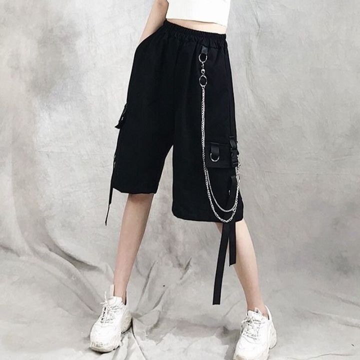 Casual Shorts Ladies Black Knee Length Shorts 2022 Summer Women