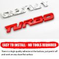 3D Metal Chrome Zinc Alloy Car Emblem Stickers Modified Accessories Metal Turbo Badge Sticker Car Styling Auto 3D Emblem Badge Sticker for All Cars Truck SUV.