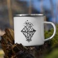 Mountain Camping Adventure Print Enamel Creative Coffee Water Milk Cups Camping Mugs Handle Drinkware Vacation Hiking Mug Gifts.