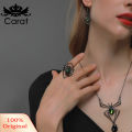 Spider-Shaped Faux Gem Necklace Earrings Ring Alloy Exaggerated Women Halloween Ornament Party Jewelry. 