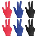 3pcs/6pcs 3-finger Cue Gloves Elastic Open Pool Gloves for Left Hands and Right Hands. 