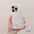Simple Creative Solid Color Cartoon 3D Keyboard Stress Relief Entertainment Casing Compatible for IPhone 16 11 15 12 13 14 Pro Max 11 13 12 14 15 16 Pro 16 Pro Max Trendy Soft Case.
