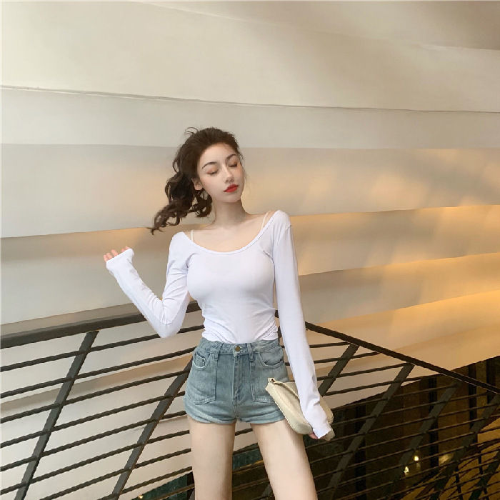 Autumn%202024%20New%20Sexy%20Backless%20Long%20Sleeves%20T%20T-shirt%20Women's%20Versatile%20Design%20U%20Collar%20Solid%20Color%20Top%20Hot%20Girl%20Bottoming%20Shirt%20-%20Image%208