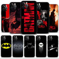【Mascaraara】Red Black Batman Logo Phone Case For Apple iPhone 15 11 14 13 12 Pro Max 13 12 Mini XS Max XR X 7 8 Plus Silicone Cover Shell. 
