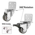 4PCS 32mm-2inch Furniture Caster Soft Rubber Universal Wheel Swivel Caster Roller Wheel For Platform Trolley Accessory. 
