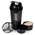 NEW SPORTS/Spider Water Bottle Shaker Cups Sports Cup Portable 500ml Removable Three Protein Powder. 