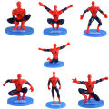 One Set 7Pcs Super Heroes Spiderman Dolls Action Figure Statue Table Cake Decor.