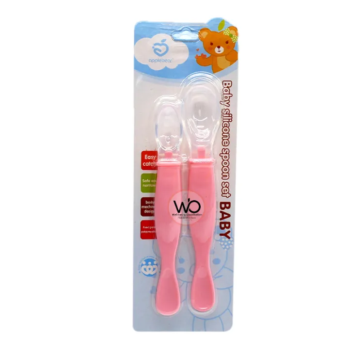 Applebear%202pcs%20Set%20Baby%20Feeding%20Spoon%20-%20Soft%20Silicone%20Spoon%202pcs%20Set%20-%20Multicolor%20Available%20-%20Image%204