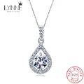 Newest 925 Sterling Silver AAA Zircon Angel Tears Water Drop Pendant Necklace Rhinestone CZ Women Wedding Necklaces Jewelry Gift. 