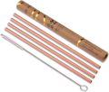 Copper Straws Food Safe Solid Copper Mule Drinking Straws(Set 1 of 4) 8.5inch Straight Cleaning Brush Included. 