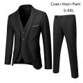 Men’S Slim 3 Piece Suit Set Formal Party Jacket Vest Pants Sets For Business Wedding High Quality Trendy Male Blazers Set.